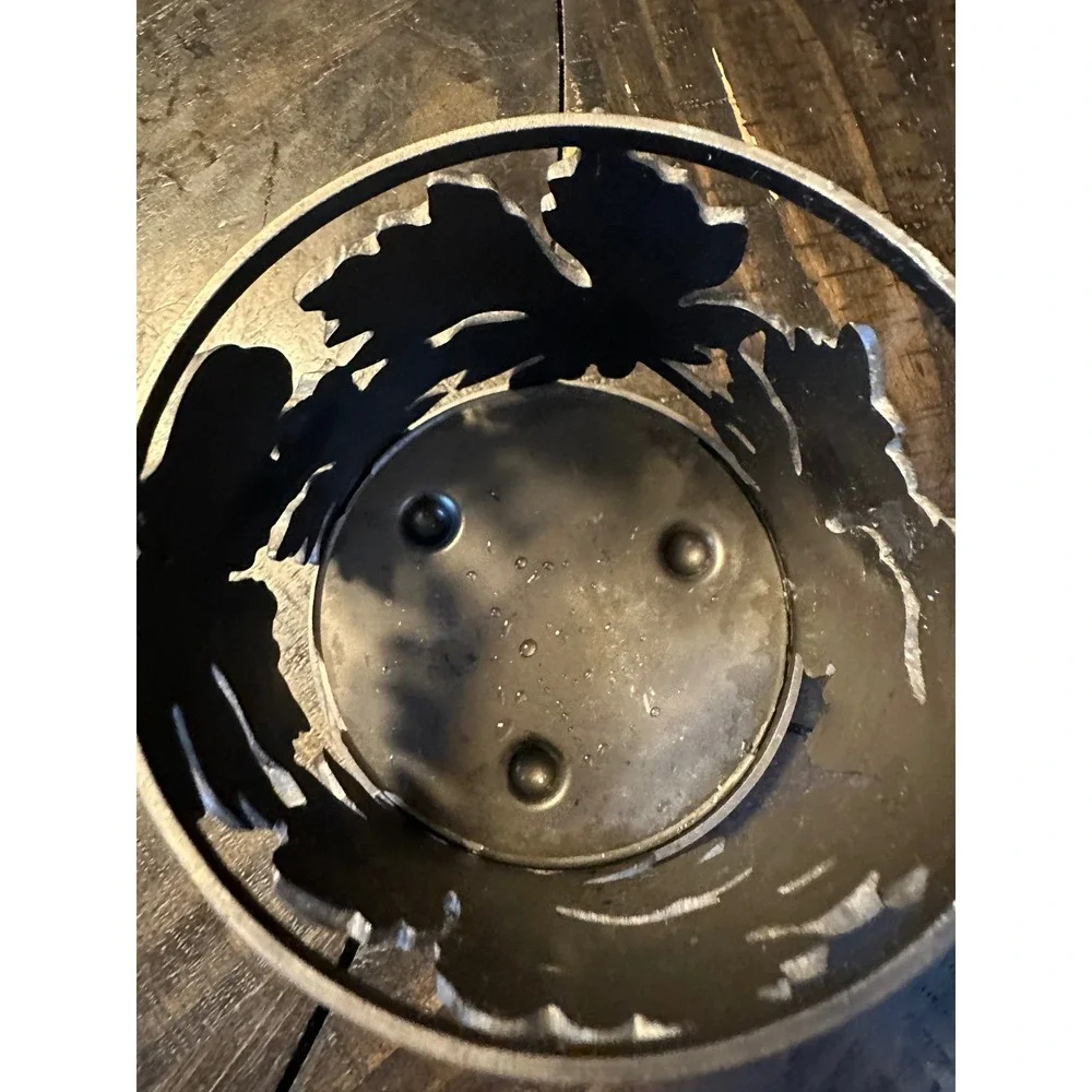 Bath & Body Works Silver Oak Leaf Acorn 3-Wick Candle Holder Fall Decor Sleeve